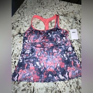 Nike Women's Racerback Swim Top - Pink and Gray